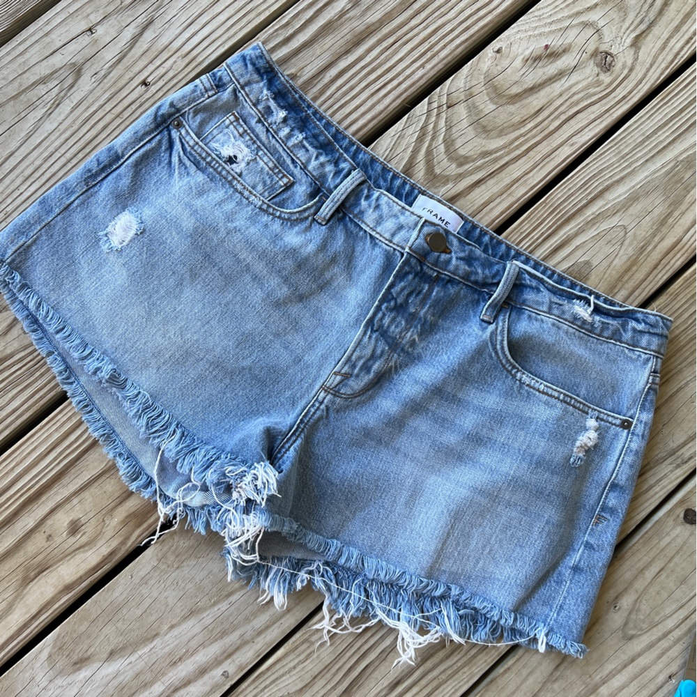 Frame Le Grand Garcon Short 32 denim shorts cutoffs